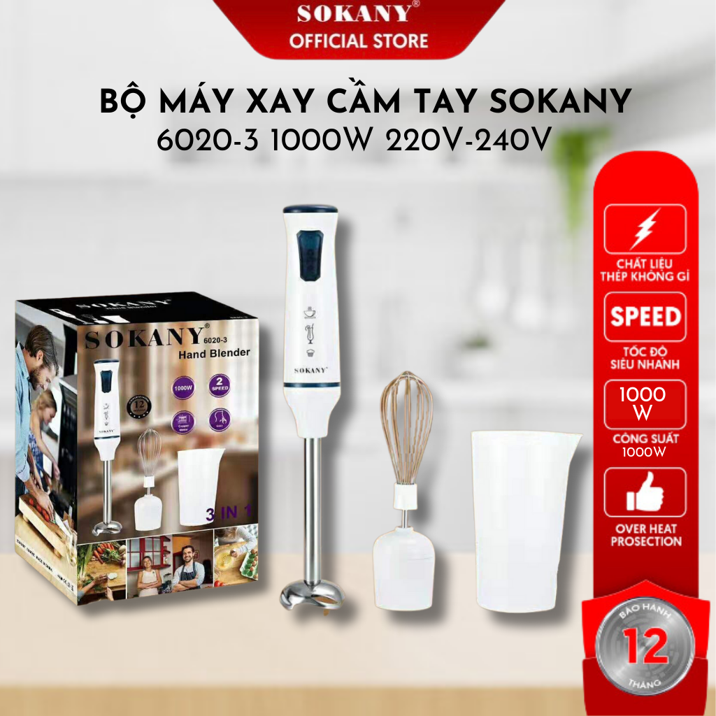 Bộ máy xay cầm tay Sokany 6020-3