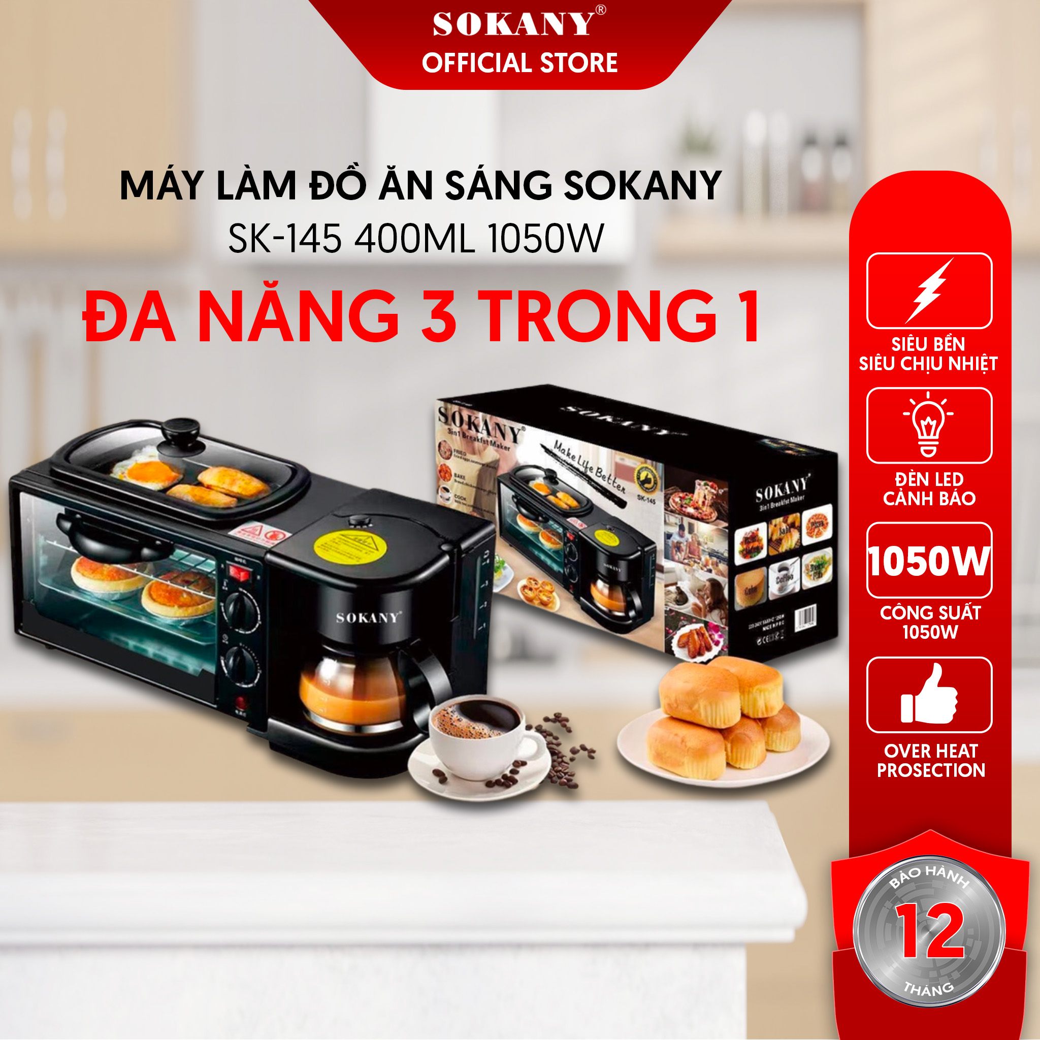 Máy làm đồ ăn sáng Sokany SK-145