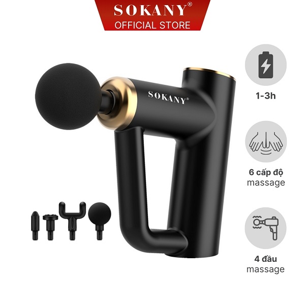 Súng massage cầm tay Sokany 4 đầu massage SKN-13897