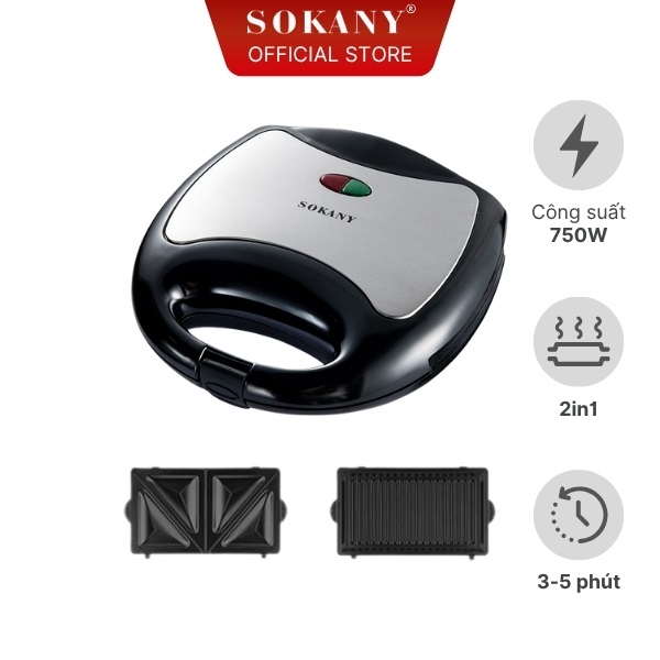Máy nướng bánh 2in1 Sokany KJ-102