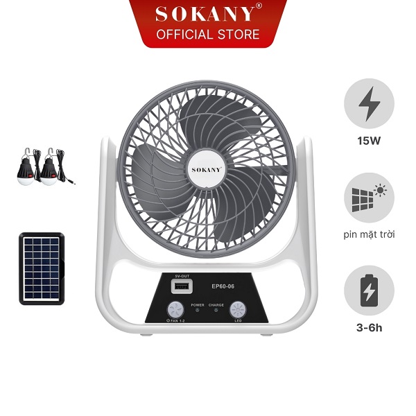Quạt điện mặt trời Sokany SKN-14122