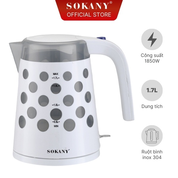 Ấm đun siêu tốc 1.7L Sokany 1621