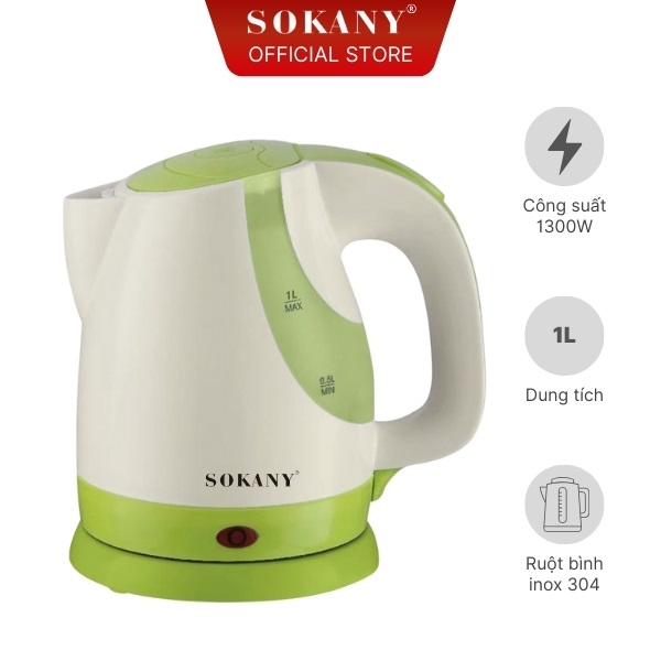 Ấm đun siêu tốc Sokany 1 lít SDH203 1300W