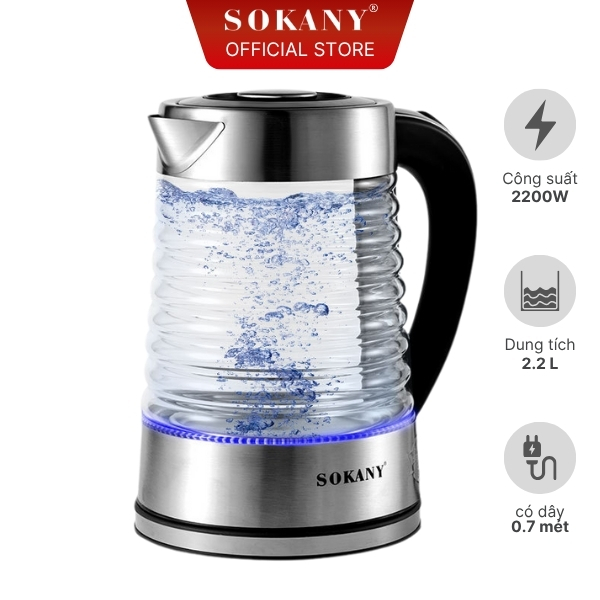 Ấm đun siêu tốc 2.2L Sokany SK-1027
