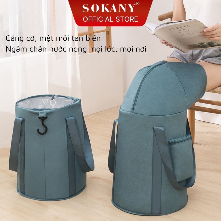 Túi vải ngâm chân gấp gọn 5 lớp giữ nhiệt SKN053
