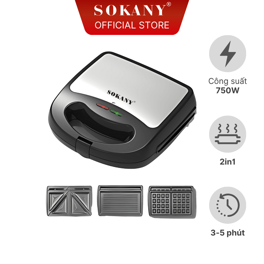 Máy làm bánh 3 khuôn Sokany SKN-031