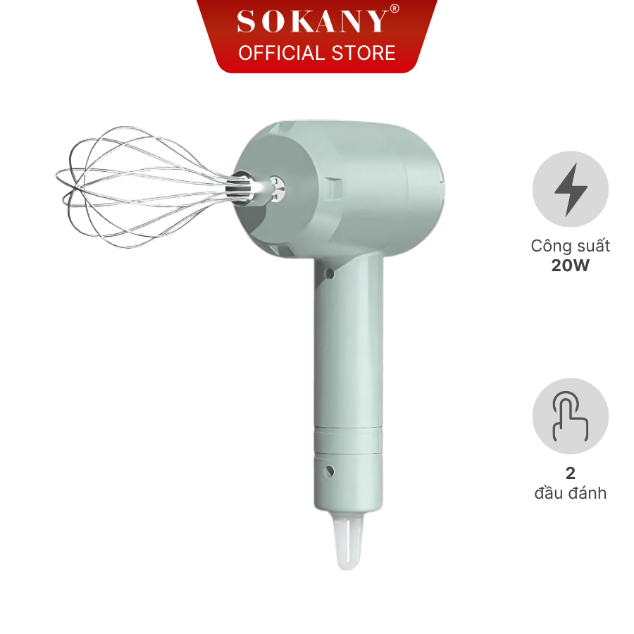 Máy đánh trứng 2 đầu không dây Sokany SKN-003