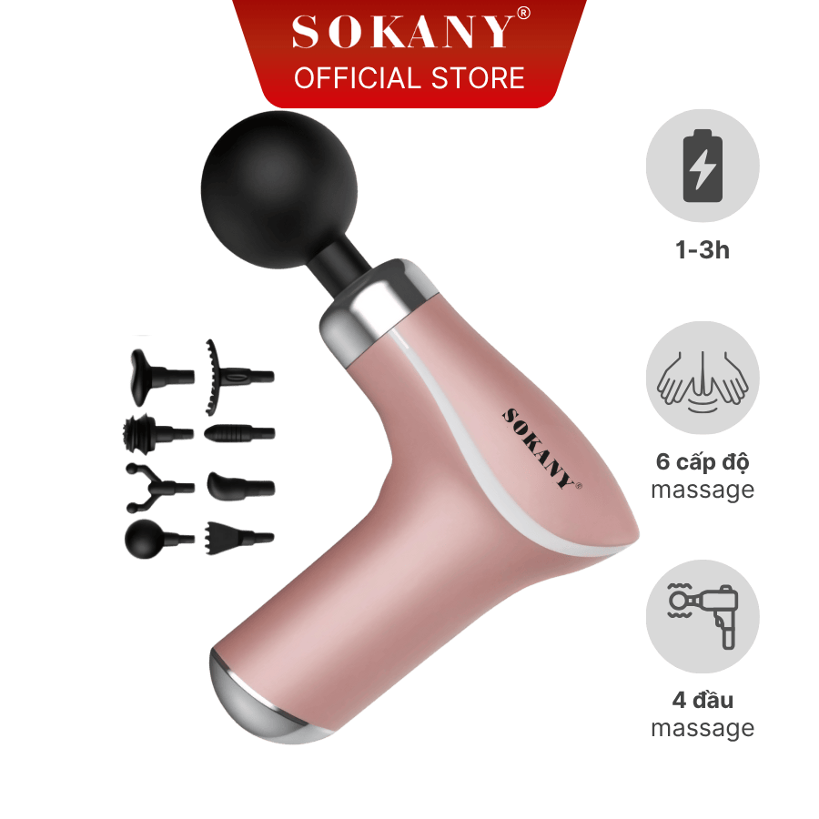 Súng massage cầm tay 8 đầu Sokany SKN-018