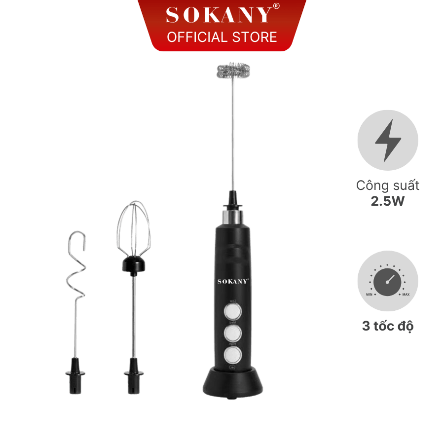 Máy đánh bọt sữa không dây Sokany SKN-010