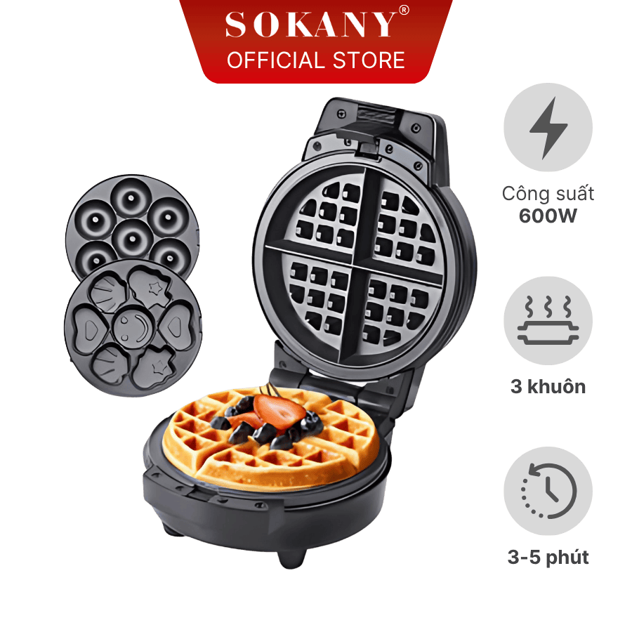 Máy làm bánh 3 khuôn rời Sokany SKN-020