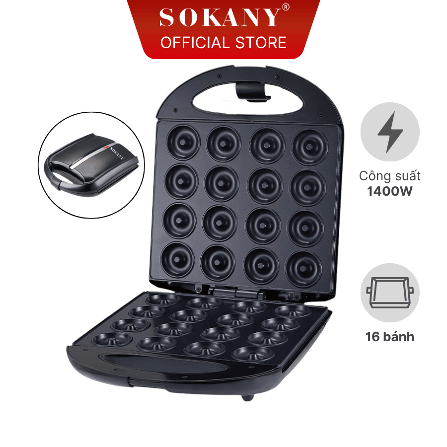 Máy làm bánh donut mini 16 khuôn Sokany SKN-027