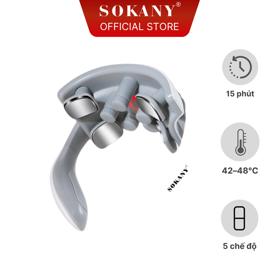 Máy massage cổ vai gáy 5 đầu rung Sokany SKN-049