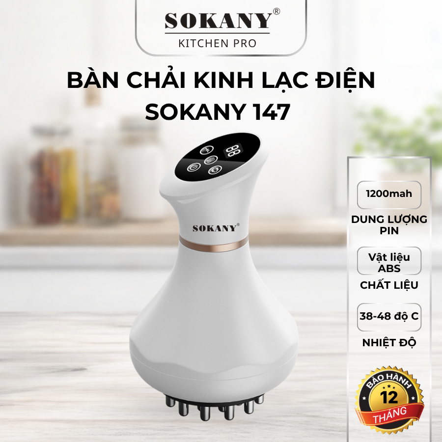 Bàn chải kinh lạc điện SOKANY 147 1200mah bàn chải 21 đầu massage toàn thân lưu thông kinh lạc