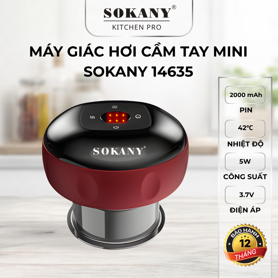 Máy giác hơi cầm tay mini 12 chế độ máy cạo gió sạc pin mini cầm tay Sokany 14635 5W