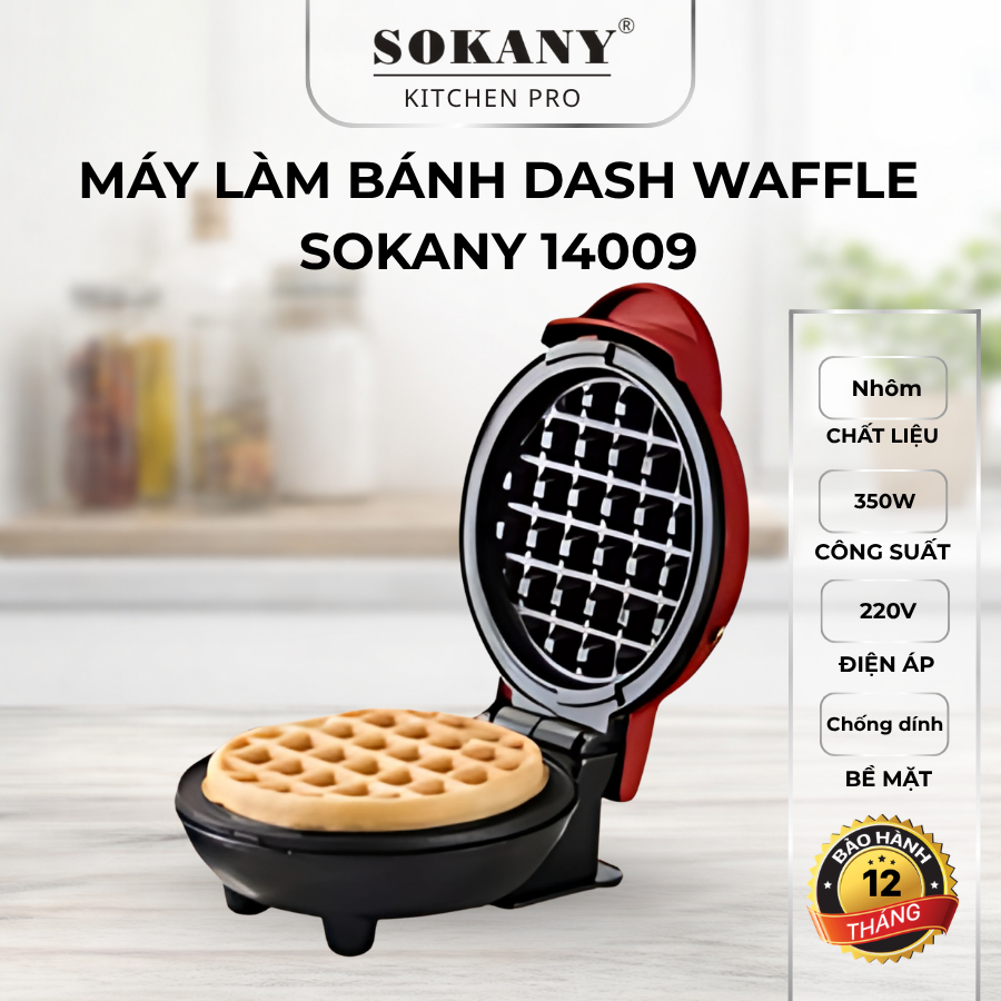 Máy Làm Bánh Tổ Ong Dash Waffle Mini SOKANY 14009 Máy làm bánh kẹp mini tiện dụng