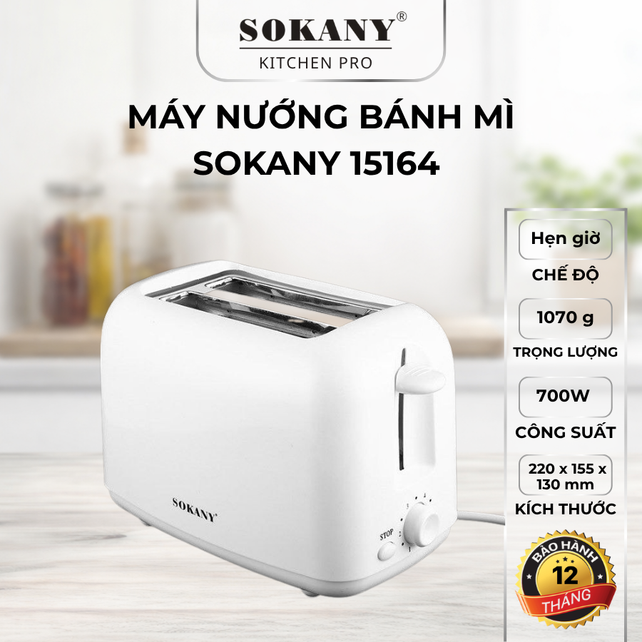Máy nướng bánh mì SOKANY-15164 700W máy nướng bánh Sandwich cao cấp
