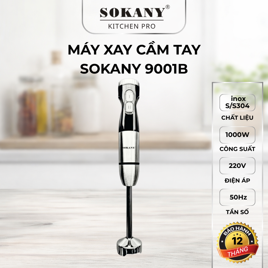 Máy xay sinh tố xay thịt cầm tay Sokany 9001B máy xay sinh tố cầm tay nút vuông 1000W
