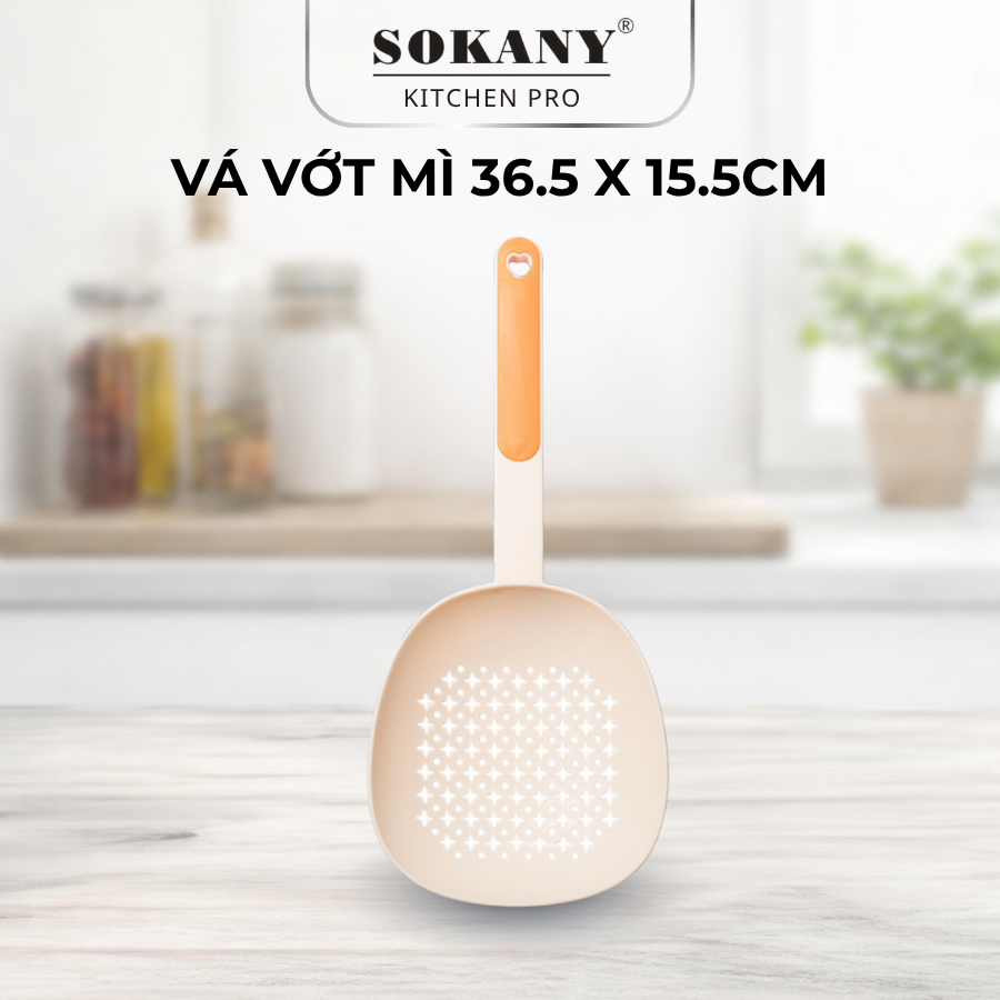 Muôi Vớt Mì SOKANY Cỡ Lớn Nhựa PP Cao Cấp Dộ Bền Cao Có Lỗ Treo Tiện Lợi