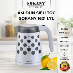 Ấm Đun Nước Siêu Tốc SOKANY 1621 1.7L Màn Lọc Chốn Cặn Thông Minh