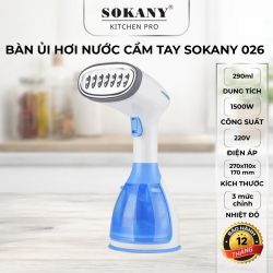 Bàn ủi hơi nước cầm tay cao cấp Sokany 026 bàn ủi hơi nước 1500W ủi nhanh phẳng mọi loại vải