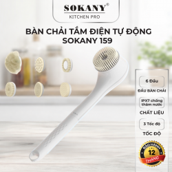 Bàn chải tắm điện tự động 6 đầu cọ SOKANY 159 bàn chải tắm điện xoay 2 chiều làm sạch tế bào chết