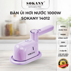 Bàn Ủi Hơi Nước Màn Hình LED Tay Cầm Xoay 1000W SOKANY SKN-14012 Nhỏ Gọn Mặt Bàn Gốm Phủ Men