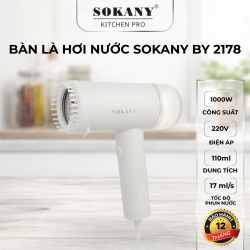 Bàn Là Hơi Nước Ủi Quần Áo SOKANY BY-2178 1000W Thiết Kế Nhỏ Gọn Dễ Dàng Tháo Lắp