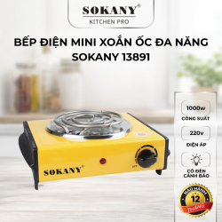 Bếp hơ lá trầu bếp hơ ở cữ bề mặt xoắn ốc bếp điện mini xoắn ốc đa năng Sokany 13891 1000w