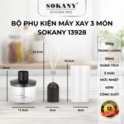 Bộ phụ kiện 3 món cho máy xay cầm tay Sokany