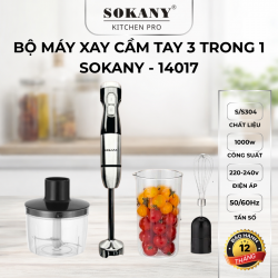 Bộ máy xay cầm tay 3 trong 1 Sokany 14017 1000w máy xay sinh tố cầm tay công suất cao