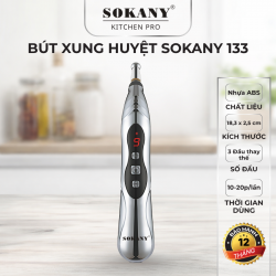 Bút xung huyệt dò huyệt châm cứu 3 đầu trị liệu bút châm cứu kinh lạc 19 cấp độ tiện dụng SOKANY 133