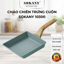 Chảo chiên trứng cuộn Sokany 10300 chảo vuông chống dính chiên trứng cuộn tay cầm tiện lợi