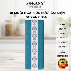 Đai chườm đá muối thảo dược túi chườm nóng muối ngải cứu điện đai đá muối thảo dược Sokany 034