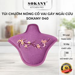 Đai chườm nóng cổ vai gáy ngải cứu túi chườm thảo dược giảm đau Sokany 040