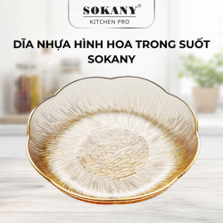 Dĩa Nhựa Hình Hoa Trong Suốt Thiết Kế Vân Gợn Sóng Sang Trọng