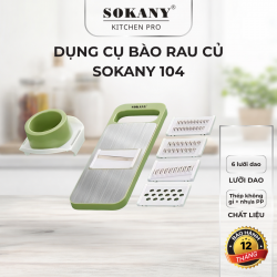 Dụng cụ bào rau củ 6 lưỡi Sokany 104 dao bào rau củ 6 lưỡi inox đa năng