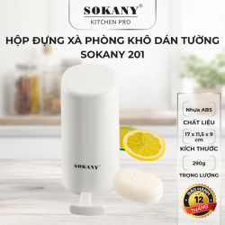 Hộp đựng xà phòng khô dán tường hộp cắt xà phòng treo tường Sokany 201 thiết kế thông minh