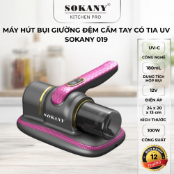 Máy hút bụi giường nệm Sokany 019 máy hút bụi cầm tay không dây tích hợp tia uv diệt khuẩn