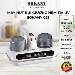 Máy hút bụi giường nệm không dây Sokany 021 máy hút bụi giường nệm sofa tia uv 2 lõi lọc 100W