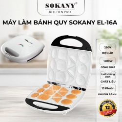 Máy Làm Bánh Quy SOKANY EL-16A 1400W 220-240V 13 Khuôn Chống Dính Tiện Lợi 