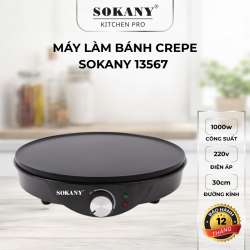 Máy làm bánh crepe Sokany 13567 1000w máy tráng bánh máy làm bánh đa năng đường kính 30cm
