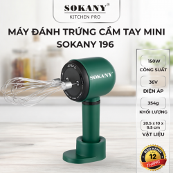 Máy đánh trứng cầm tay mini Sokany 196 2 đầu 150W 3 cấp độ thiết kế sang trọng