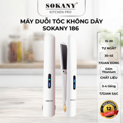 Máy duỗi tóc không dây Sokany 186 gốm Titanium màn hình Led tự động ngắt khi không sử dụng