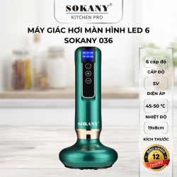 Máy giác hơi Sokany 036 6 cấp độ điều chỉnh máy bấm huyệt giác hơi có màn hình led thư giãn cơ thể