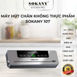Máy hút chân không thực phẩm SOKANY 107 120W máy hàn miệng túi kèm cắt trượt khử trùng bằng tia UV