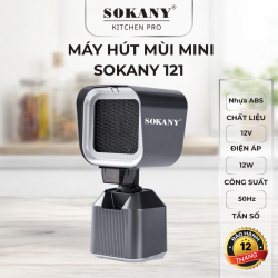 Máy hút mùi mini 12W máy hút khói có màn thấm dầu tái sử dụng Sokany 121 