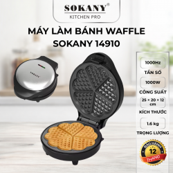 Máy làm bánh waffle công suất lớn máy làm bánh tổ ong Sokany 14910 1000W