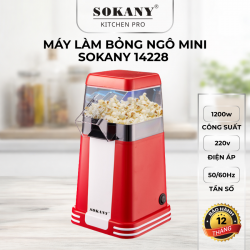 Máy làm bỏng ngô mini siêu tốc Sokany 14228 1200w máy làm bắp rang bơ tại nhà