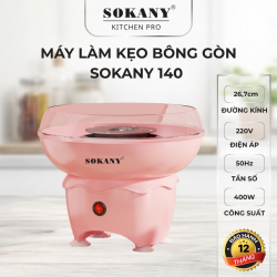 Máy làm kẹo bông gòn SOKANY 140 400W khay đựng lớn máy làm kẹo bông gòn dễ sử dụng tại nhà