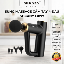 Máy Massage Cầm tay 4 Đầu SOKANY 13897 súng massage cầm tay chuyên sâu thư giãn